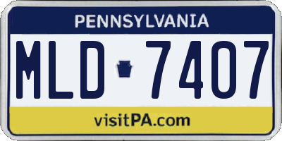 PA license plate MLD7407