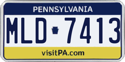 PA license plate MLD7413