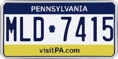 PA license plate MLD7415
