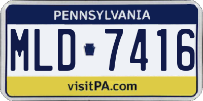 PA license plate MLD7416