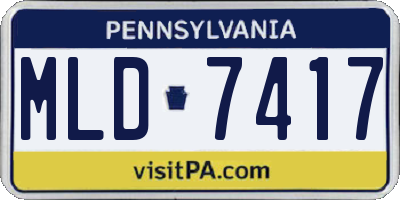 PA license plate MLD7417
