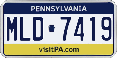 PA license plate MLD7419