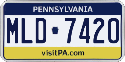 PA license plate MLD7420