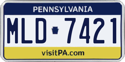 PA license plate MLD7421