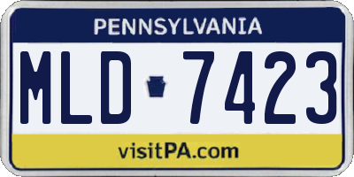 PA license plate MLD7423