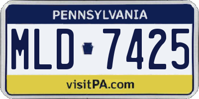 PA license plate MLD7425