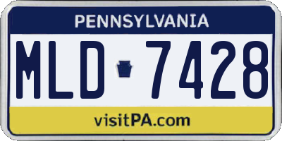 PA license plate MLD7428