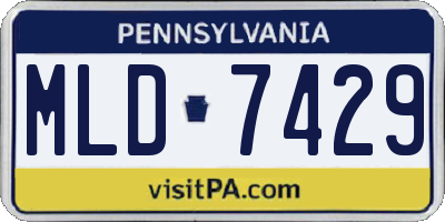 PA license plate MLD7429
