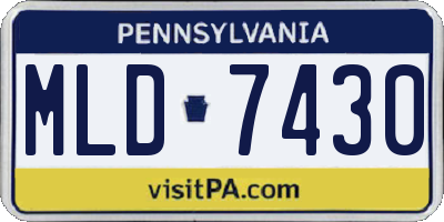 PA license plate MLD7430