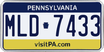 PA license plate MLD7433