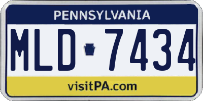 PA license plate MLD7434
