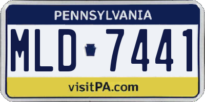 PA license plate MLD7441
