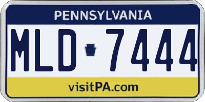 PA license plate MLD7444