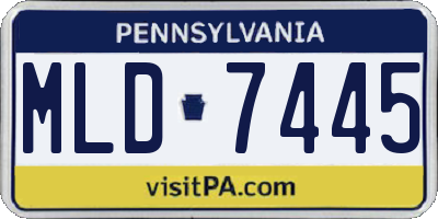 PA license plate MLD7445