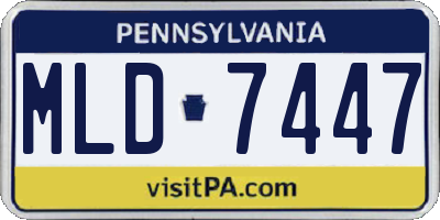 PA license plate MLD7447