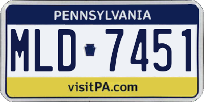 PA license plate MLD7451