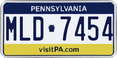 PA license plate MLD7454