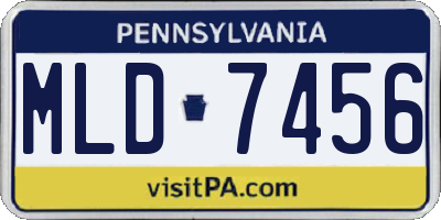 PA license plate MLD7456