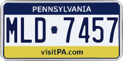 PA license plate MLD7457