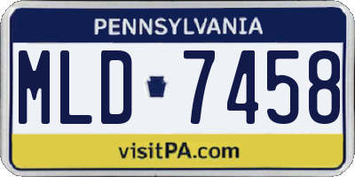PA license plate MLD7458