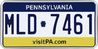PA license plate MLD7461