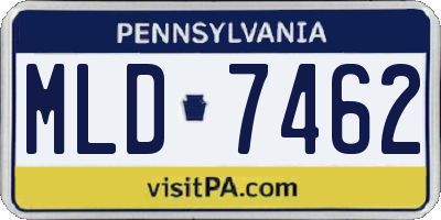 PA license plate MLD7462