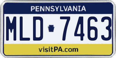 PA license plate MLD7463