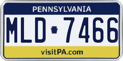 PA license plate MLD7466