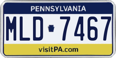 PA license plate MLD7467