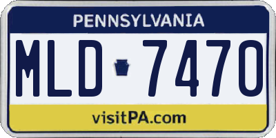 PA license plate MLD7470