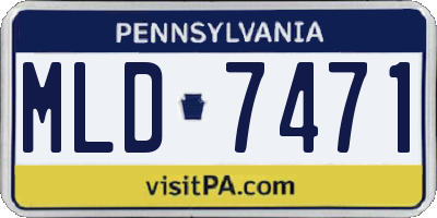PA license plate MLD7471