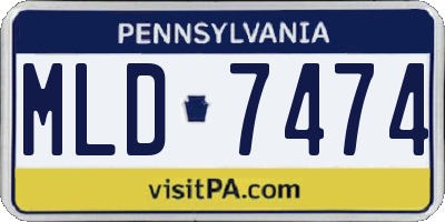 PA license plate MLD7474