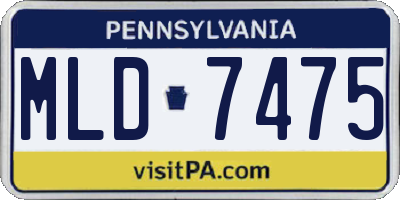 PA license plate MLD7475