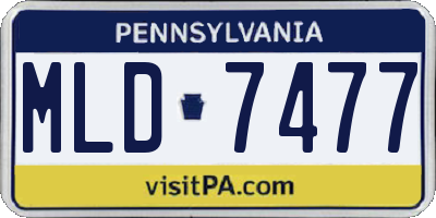 PA license plate MLD7477