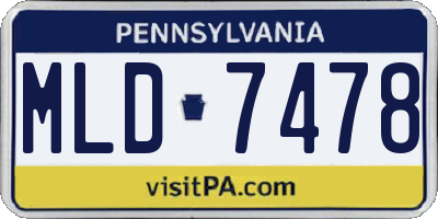 PA license plate MLD7478