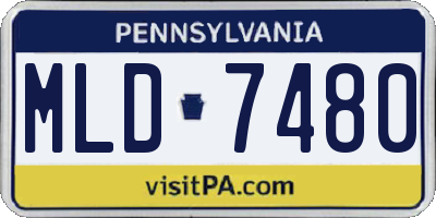 PA license plate MLD7480