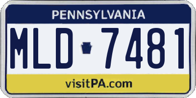 PA license plate MLD7481