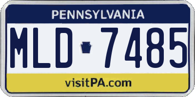 PA license plate MLD7485