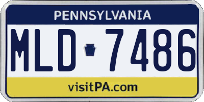 PA license plate MLD7486
