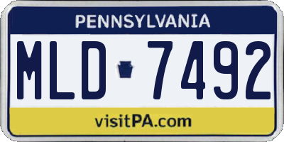 PA license plate MLD7492