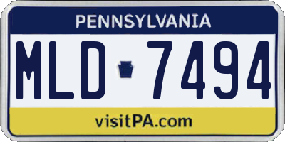 PA license plate MLD7494