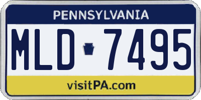 PA license plate MLD7495