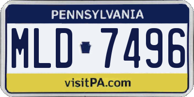 PA license plate MLD7496