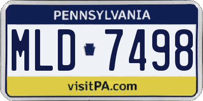 PA license plate MLD7498
