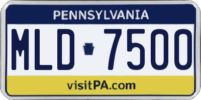 PA license plate MLD7500