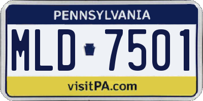 PA license plate MLD7501