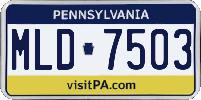 PA license plate MLD7503