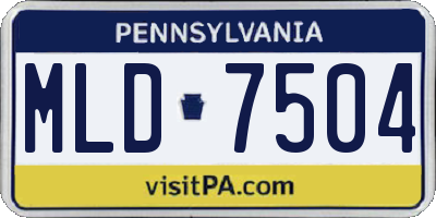 PA license plate MLD7504