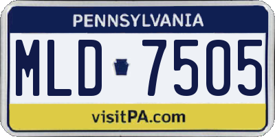 PA license plate MLD7505