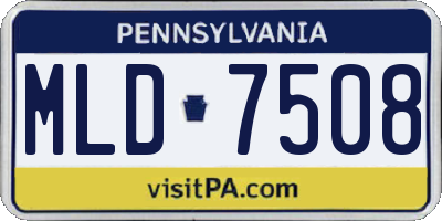 PA license plate MLD7508